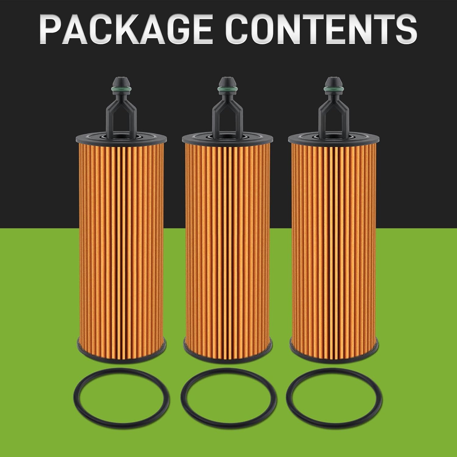 Filtro olio motore 3 pezzi 68191349AA 68191349AB Compatibile con Chrysler 200 Compatibile con Dodge Challenger Compatibile con Journey Compatibile con Jeep Cherokee Compatibile con Ram ProMaster - Imagen 3