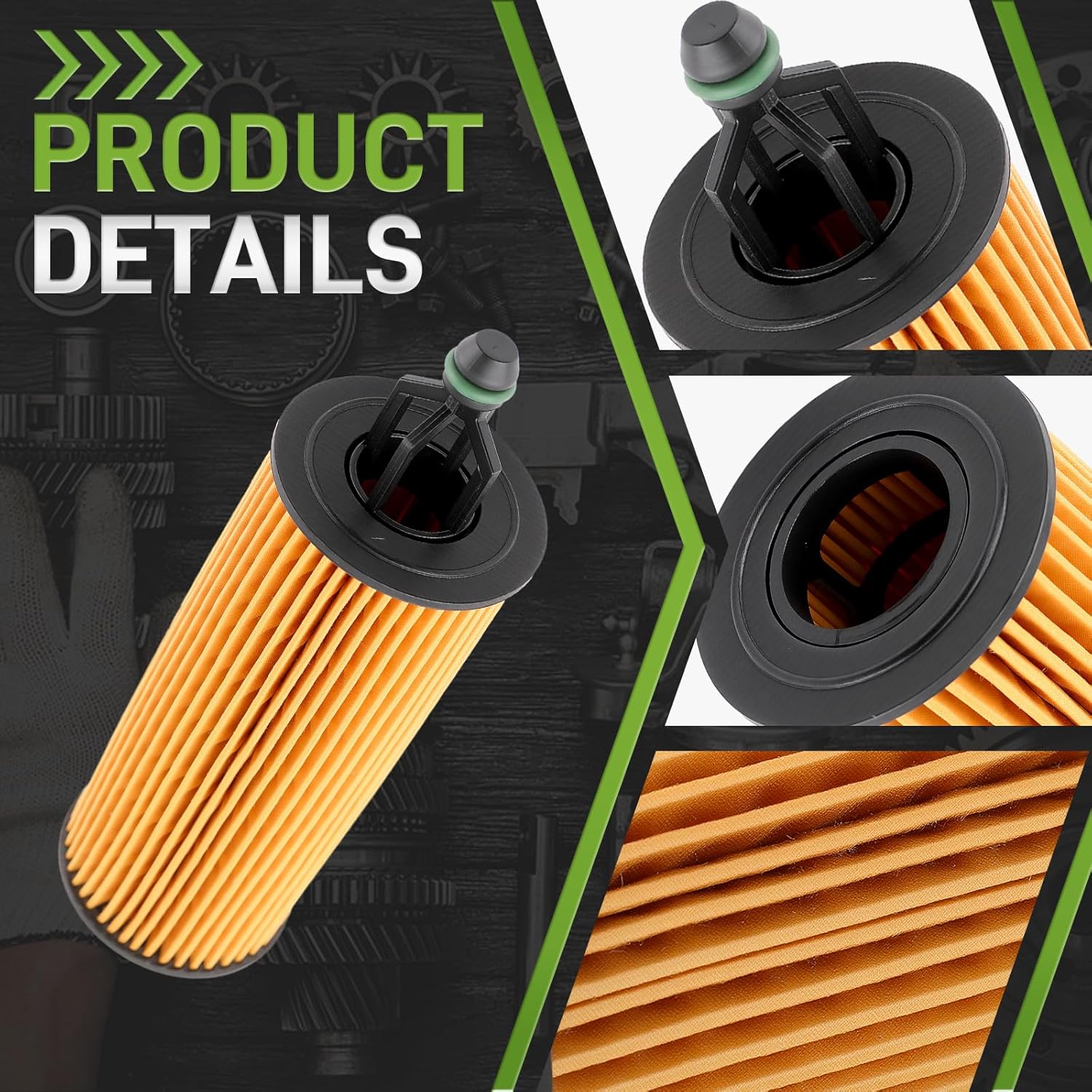 Filtro olio motore 3 pezzi 68191349AA 68191349AB Compatibile con Chrysler 200 Compatibile con Dodge Challenger Compatibile con Journey Compatibile con Jeep Cherokee Compatibile con Ram ProMaster - Imagen 4